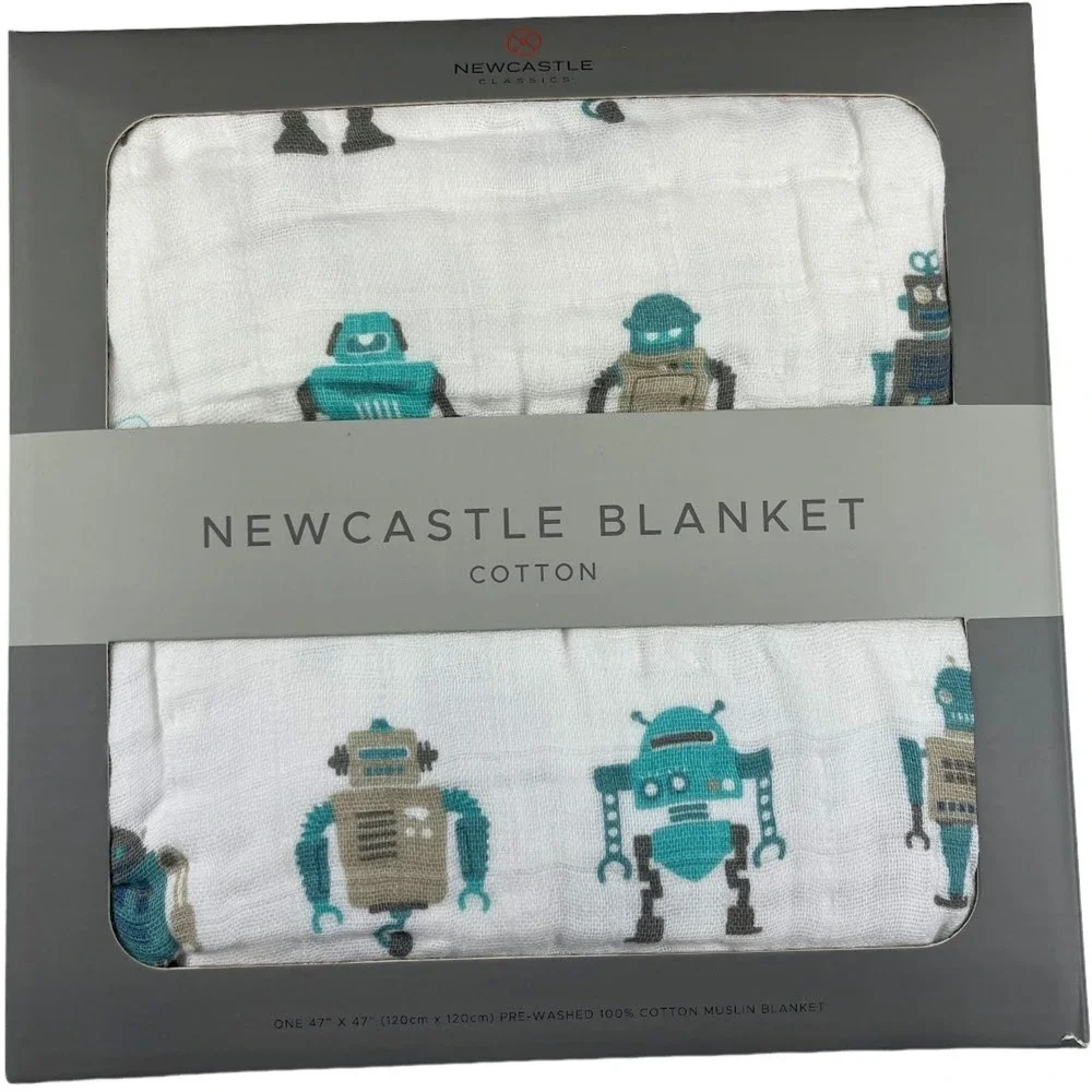 Robot Cotton Muslin 4 Layer Blanket 47